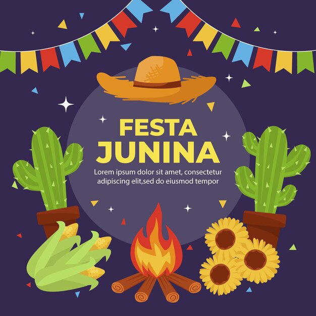 Platte festa junina illustratie