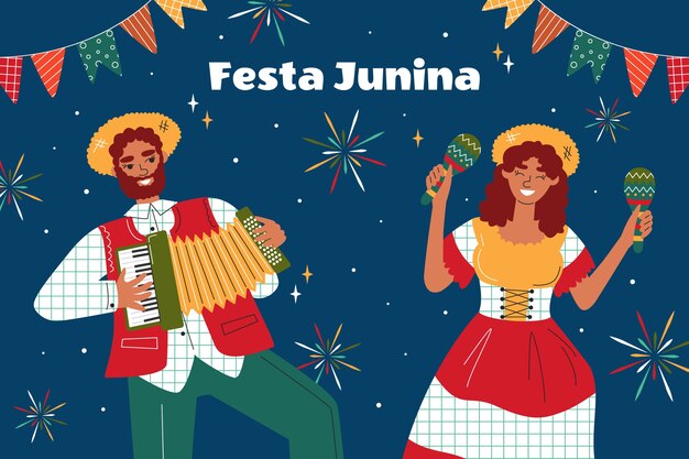 Platte festas juninas achtergrond