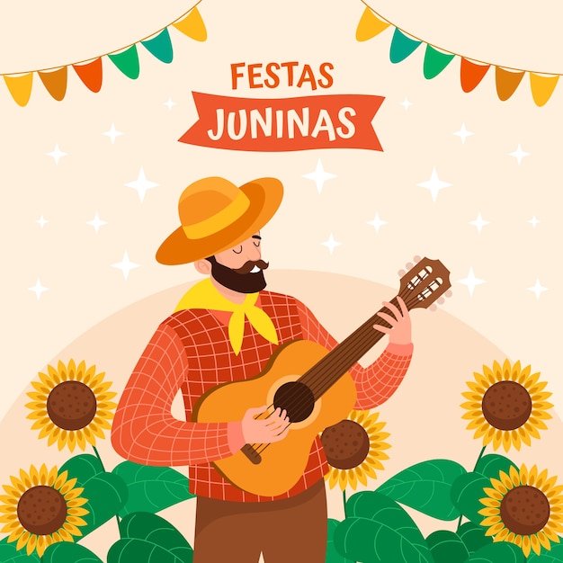 Platte festas juninas illustratie