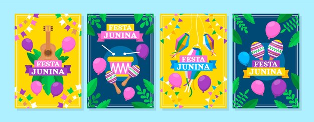 Platte festas juninas kaarten collectie