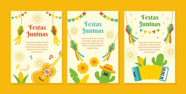 Platte festas juninas wenskaarten collectie