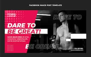 Gratis vector platte fitness social media postsjabloon