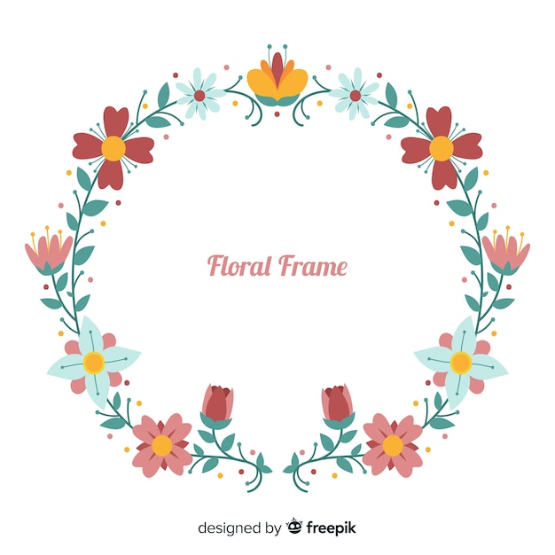 Platte floral frame achtergrond