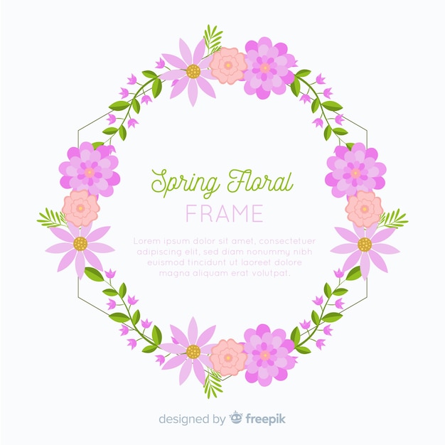 Platte floral frame voorjaar achtergrond