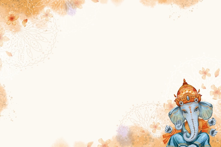 Gratis Vector platte ganesh chaturthi achtergrond