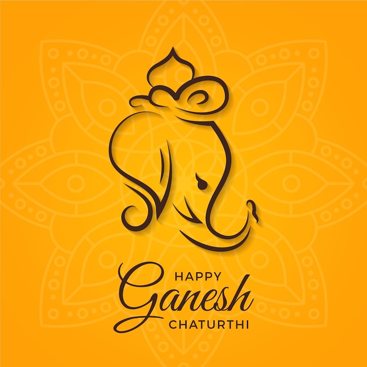 Gratis Vector platte ganesh chaturthi concept