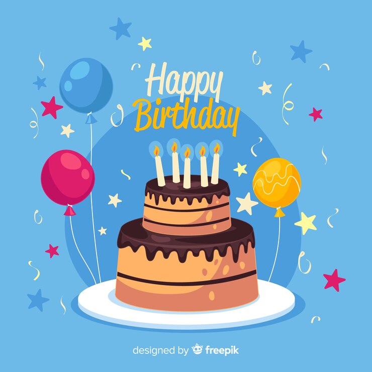Gratis Vector platte gelukkige verjaardag partij achtergrond