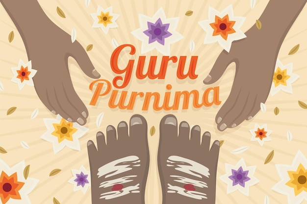 Platte goeroe purnima illustratie