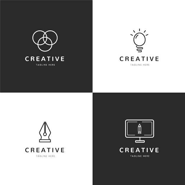 Gratis vector platte grafisch ontwerper logo sjablonen