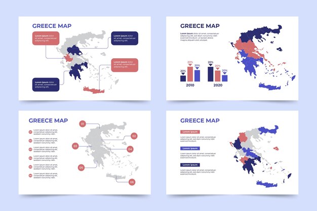 Platte Griekenland kaart infographic