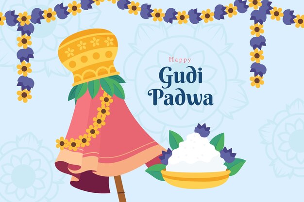 Platte gudi padwa-achtergrond