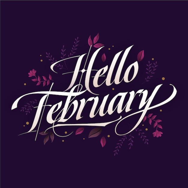 Platte hallo februari belettering