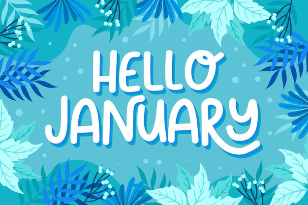 Platte hallo januari belettering