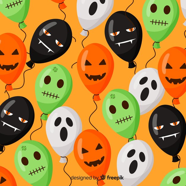 Gratis vector platte halloween achtergrond