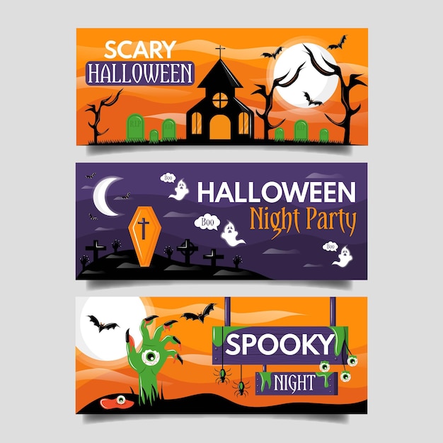Platte halloween banners concept