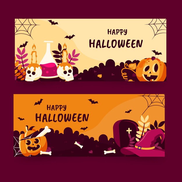 Platte halloween banners set