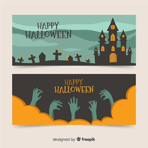 Platte halloween banners voor feest