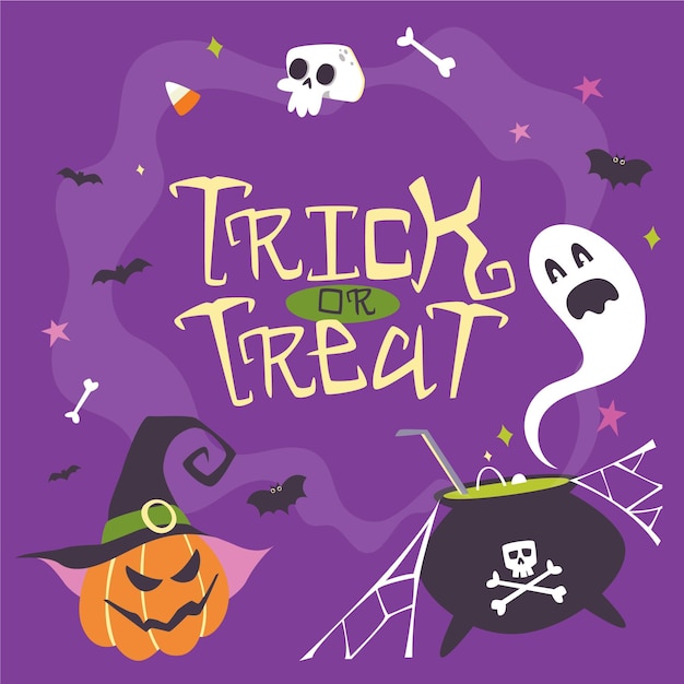 Gratis vector platte halloween kadersjabloon