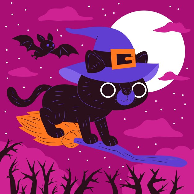 Platte halloween kat concept