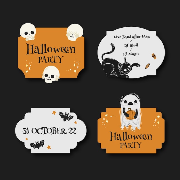 Platte halloween-labelscollectie