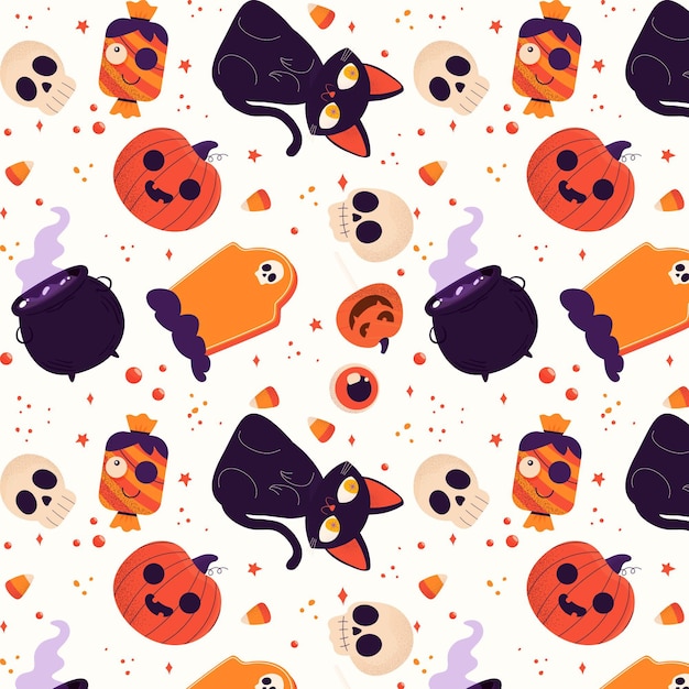 Platte halloween-patroonontwerp