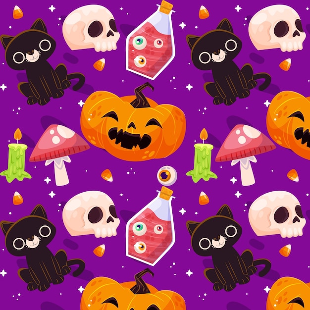 Platte halloween-patroonontwerp