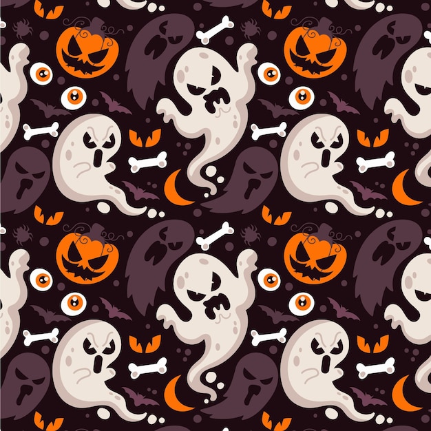 Platte halloween-patroonontwerp