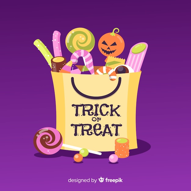 Platte halloween trick or treat tas