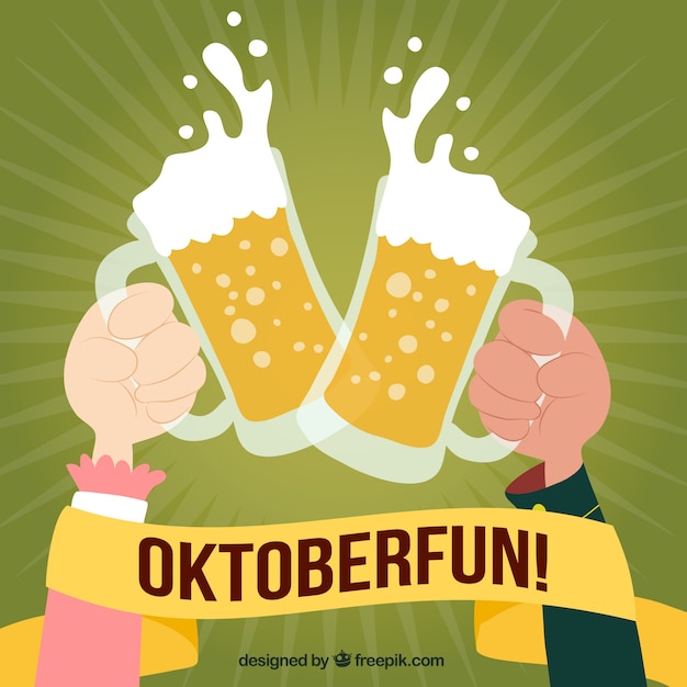 Gratis vector platte handen roosteren met biermokken