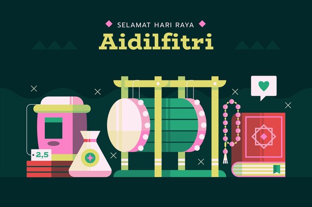 Platte hari raya aidilfitri achtergrond