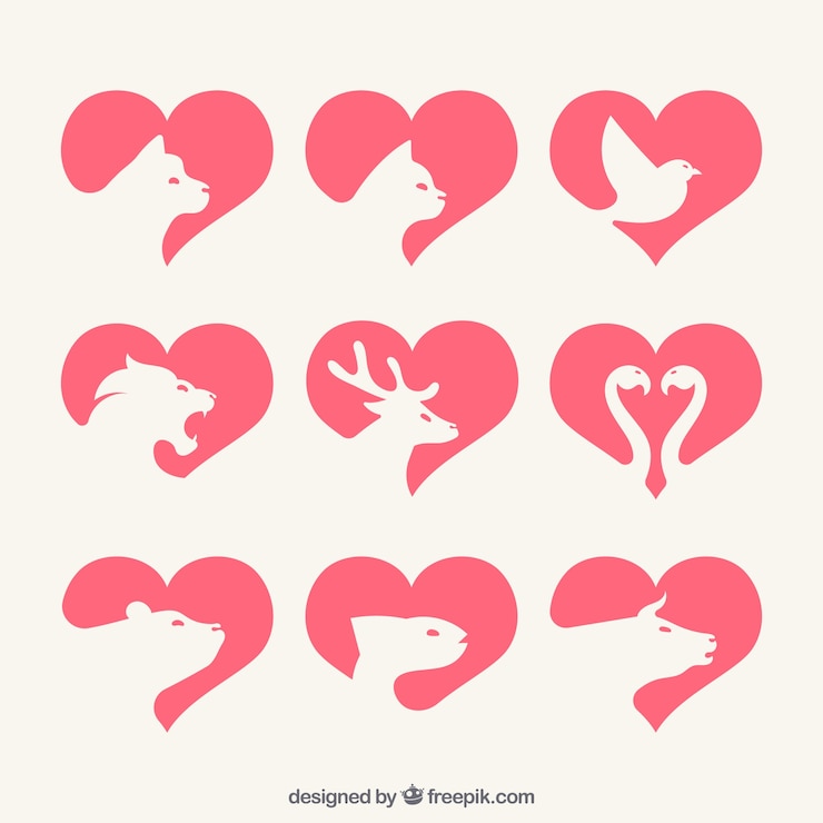 Gratis Vector platte hartcollectie