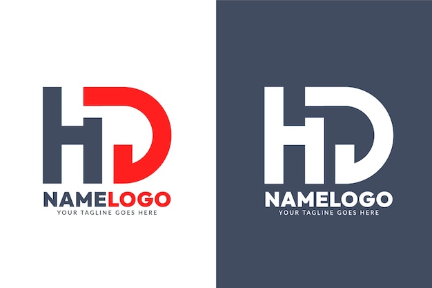 Gratis vector platte hd monogram logo sjabloon