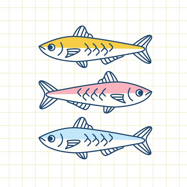 Gratis vector platte heerlijke sardine illustratie