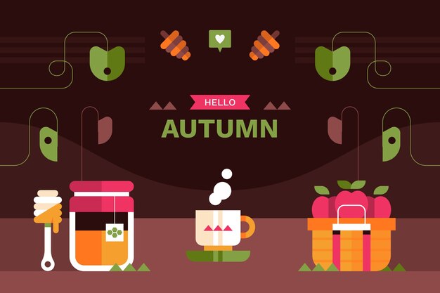 Gratis vector platte herfst viering achtergrond