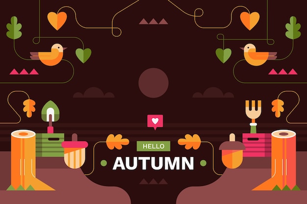 Gratis vector platte herfst viering achtergrond