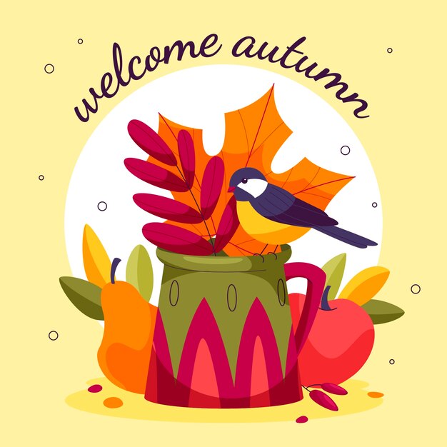 Gratis vector platte herfst viering illustratie