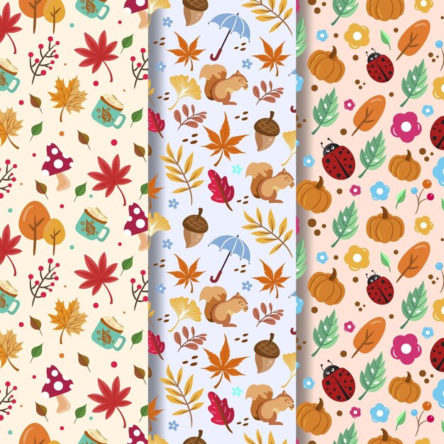 Platte herfstpatrooncollectie