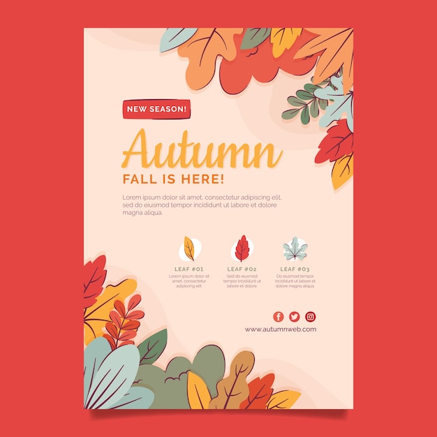 Gratis vector platte herfstviering verticale postersjabloon