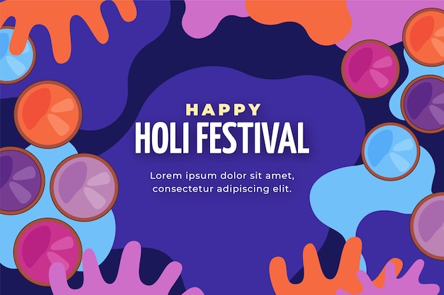 Gratis vector platte holi festival achtergrond