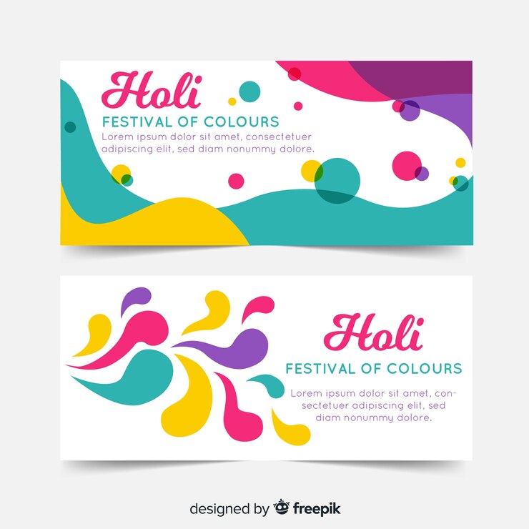 Gratis Vector platte holi festival banner