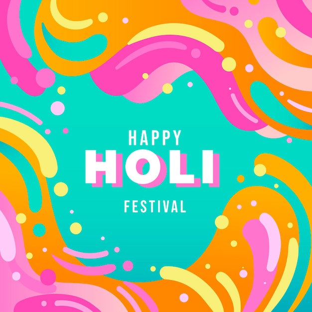 Gratis vector platte holi festival illustratie