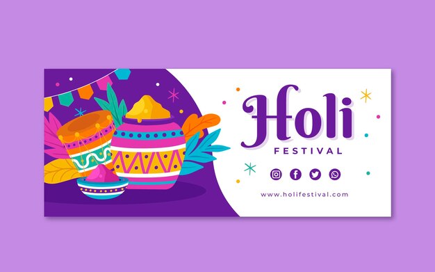 Platte holi horizontale banner