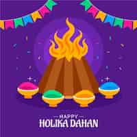 Gratis vector platte holika dahan illustratie