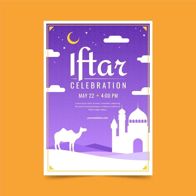 Platte iftar verticale poster sjabloon