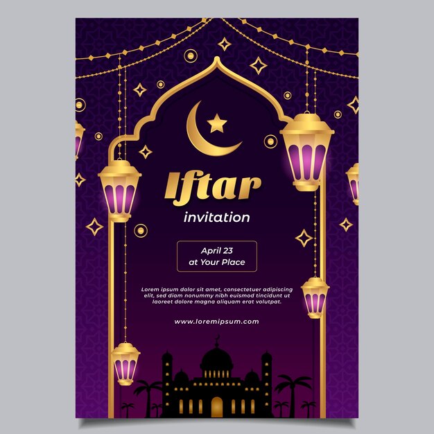 Platte iftar verticale poster sjabloon