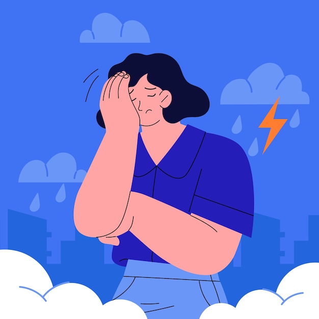Platte illustratie voor blauwe maandag