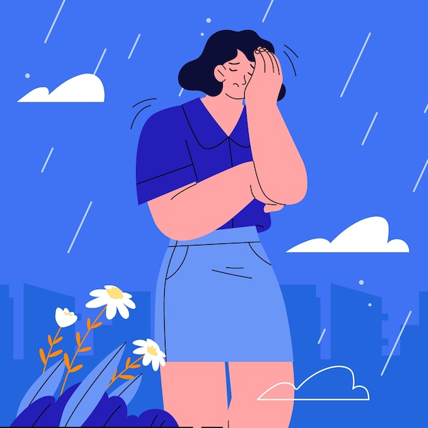 Platte illustratie voor blauwe maandag