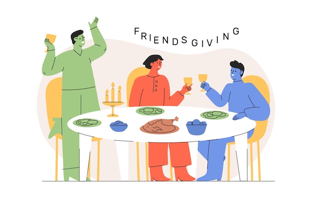 Gratis vector platte illustratie voor friendsgiving day