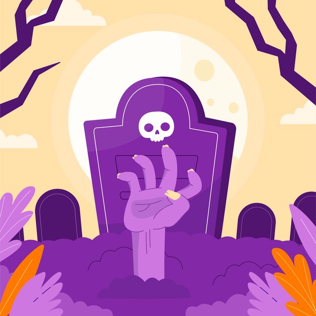 Platte illustratie voor Halloween viering