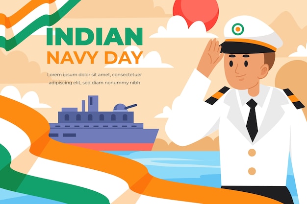 Platte Indiase marine dag achtergrond